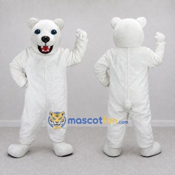 Custom White Polar Bear Mascot Costume Adult Full Body Suit for Winter Events
