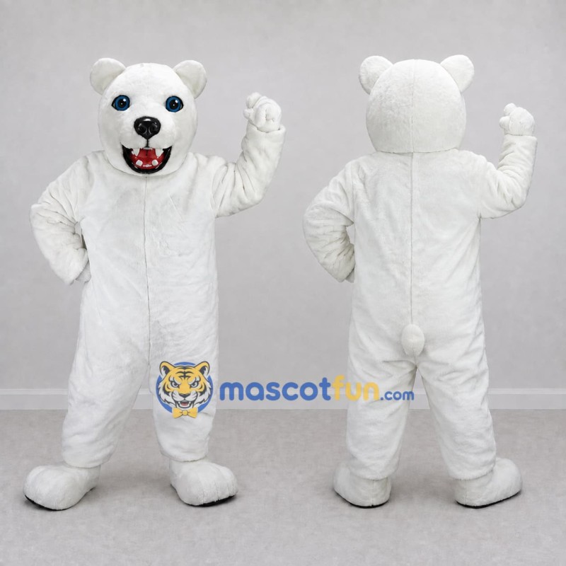 Custom White Polar Bear Mascot Costume Adult Full Body Suit for Winter Events Custom White Polar Bear Mascot Costume Adult Full Body Suit for Winter Events