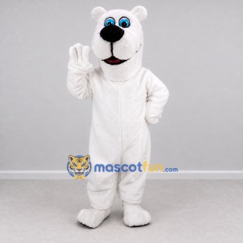 Custom White Polar Bear Mascot Costume Adult Full Body Suit for Winter Events Custom White Polar Bear Mascot Costume Adult Full Body Suit for Winter Events