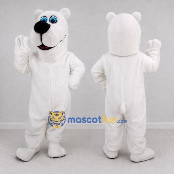 Custom White Polar Bear Mascot Costume Adult Full Body Suit for Winter Events
