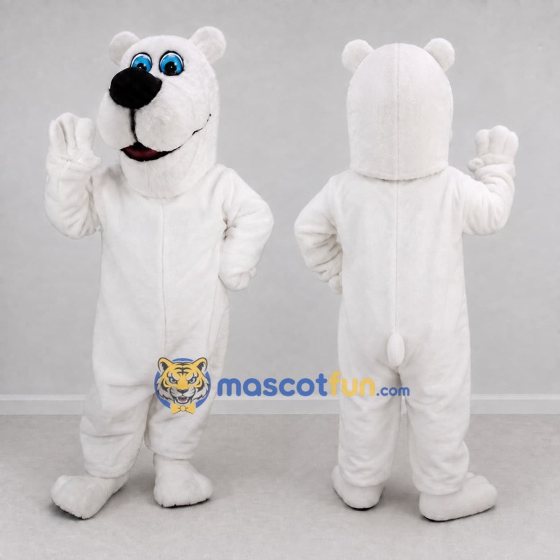 Custom White Polar Bear Mascot Costume Adult Full Body Suit for Winter Events Custom White Polar Bear Mascot Costume Adult Full Body Suit for Winter Events