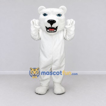 Custom White Roaring Polar Bear Mascot Costume Adult Full Body Suit for Sports Events
