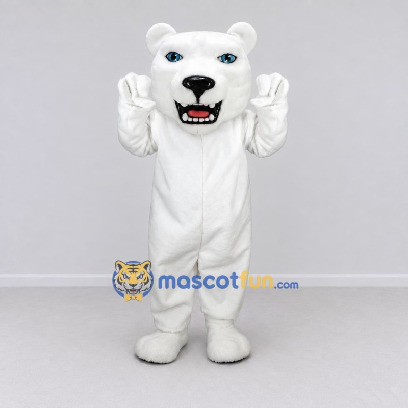 Custom White Roaring Polar Bear Mascot Costume Adult Full Body Suit for Sports Events Custom White Roaring Polar Bear Mascot Costume Adult Full Body Suit for Sports Events