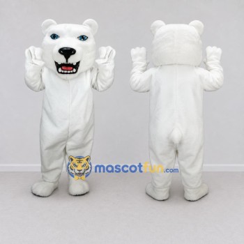 Custom White Roaring Polar Bear Mascot Costume Adult Full Body Suit for Sports Events