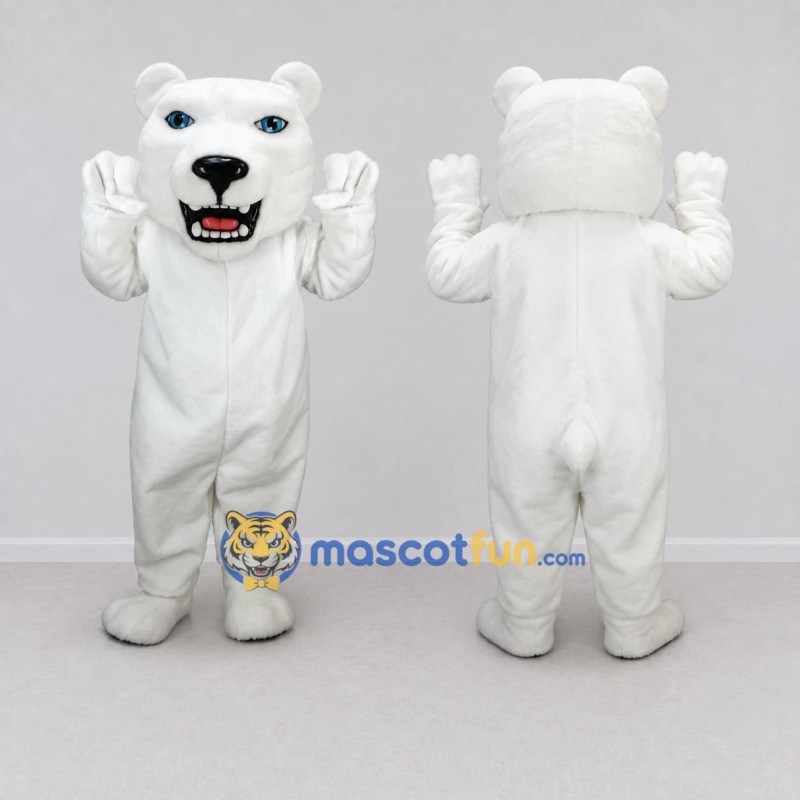 Custom White Roaring Polar Bear Mascot Costume Adult Full Body Suit for Sports Events Custom White Roaring Polar Bear Mascot Costume Adult Full Body Suit for Sports Events