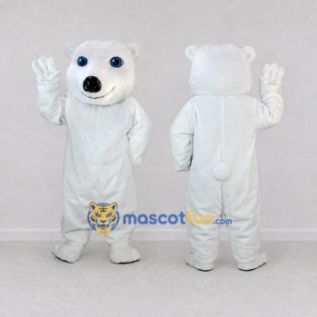 Custom White Polar Bear Mascot Costume Adult Full Body Suit for Winter Events
