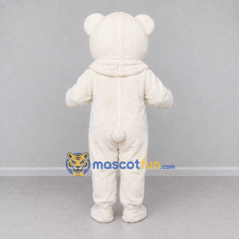Custom White Teddy Bear Mascot Costume Adult Full Body Suit for Children's Events Custom White Teddy Bear Mascot Costume Adult Full Body Suit for Children's Events