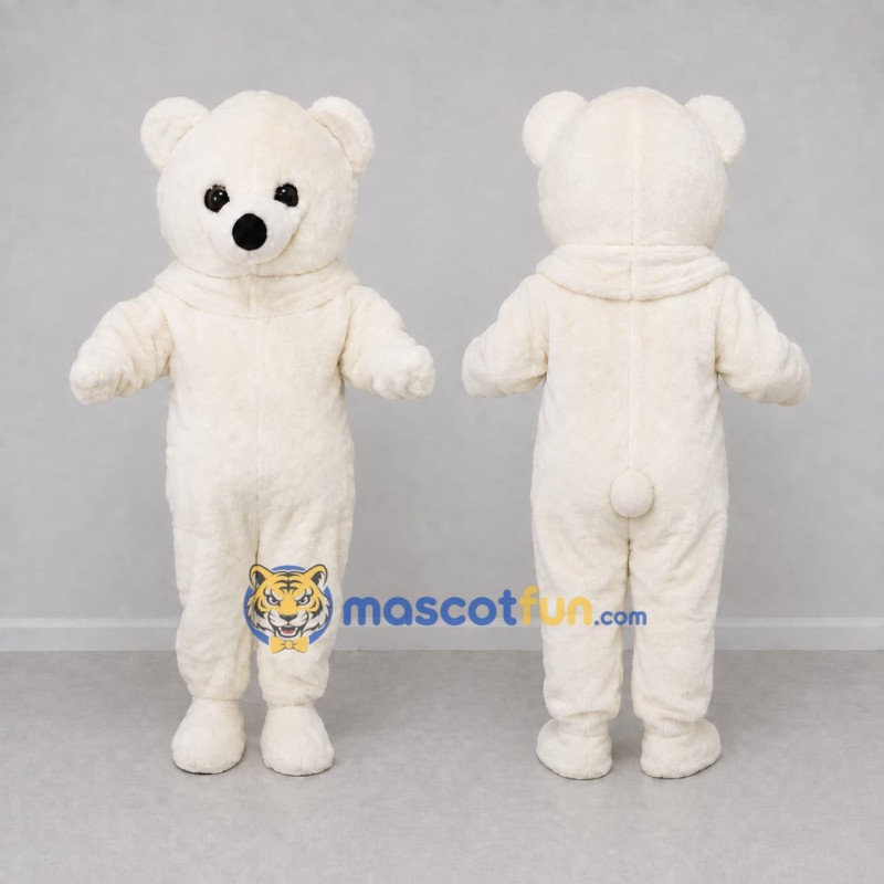 Custom White Teddy Bear Mascot Costume Adult Full Body Suit for Children's Events Custom White Teddy Bear Mascot Costume Adult Full Body Suit for Children's Events