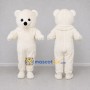 Custom White Teddy Bear Mascot Costume Adult Full Body Suit for Children's Events