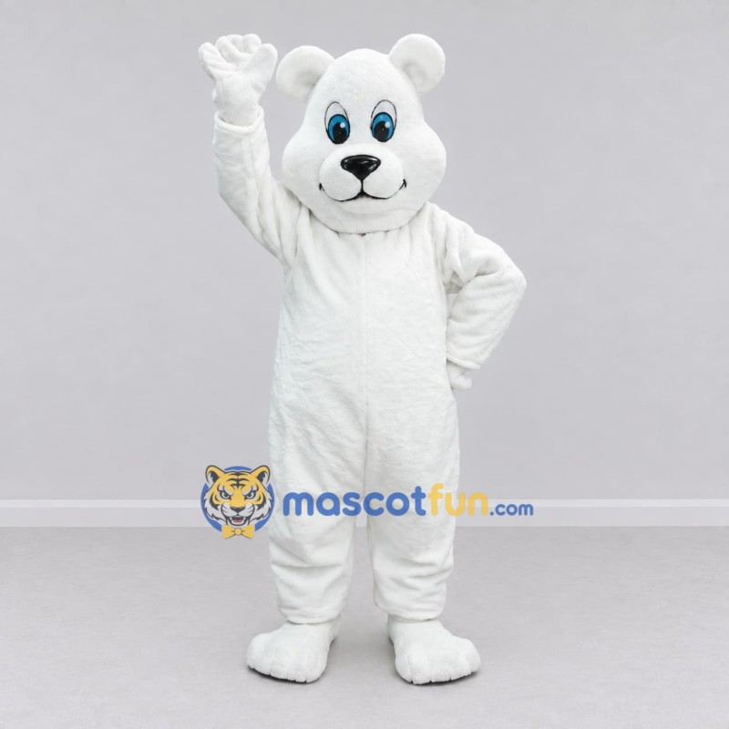 Custom White Polar Bear Mascot Costume Adult Full Body Suit for Winter Events Custom White Polar Bear Mascot Costume Adult Full Body Suit for Winter Events
