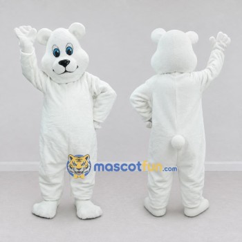 Custom White Polar Bear Mascot Costume Adult Full Body Suit for Winter Events