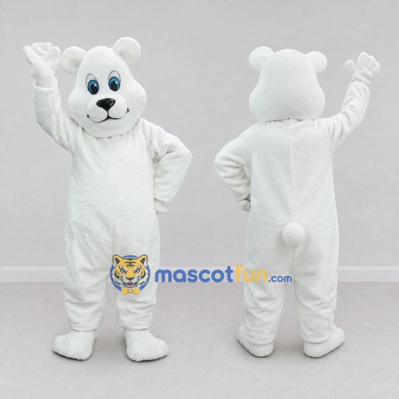 Custom White Polar Bear Mascot Costume Adult Full Body Suit for Winter Events Custom White Polar Bear Mascot Costume Adult Full Body Suit for Winter Events