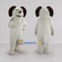 Custom White and Brown Shaggy Dog Mascot Costume Adult Full Body Suit for Pet Events