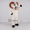 Custom Cream and Brown Ram Mascot Costume Adult Full Body Suit for Farm Events Custom Cream and Brown Ram Mascot Costume Adult Full Body Suit for Farm Events