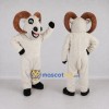 Custom Cream and Brown Ram Mascot Costume Adult Full Body Suit for Farm Events Custom Cream and Brown Ram Mascot Costume Adult Full Body Suit for Farm Events