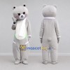 Custom Gray and White Bear with Scarf Mascot Costume Adult Full Body Suit for Children's Events