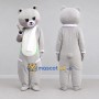 Custom Gray and White Bear with Scarf Mascot Costume Adult Full Body Suit for Children's Events