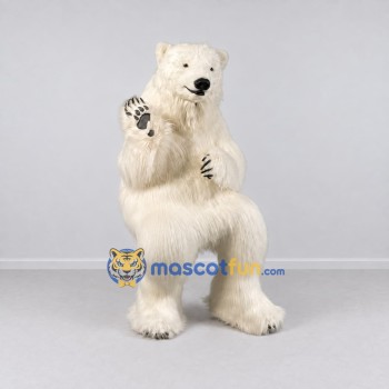 Custom White Polar Bear Mascot Costume Adult Full Body Suit for Winter Events Custom White Polar Bear Mascot Costume Adult Full Body Suit for Winter Events