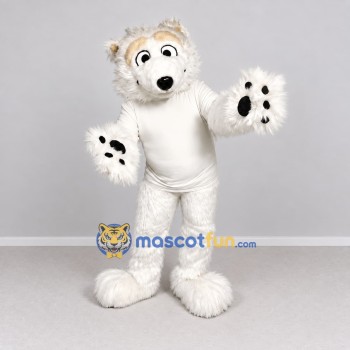 Custom White Polar Bear Mascot Costume Adult Full Body Suit for Winter Events Custom White Polar Bear Mascot Costume Adult Full Body Suit for Winter Events