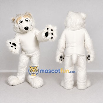 Custom White Polar Bear Mascot Costume Adult Full Body Suit for Winter Events