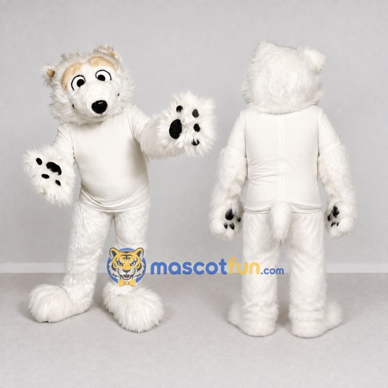 Custom White Polar Bear Mascot Costume Adult Full Body Suit for Winter Events Custom White Polar Bear Mascot Costume Adult Full Body Suit for Winter Events