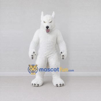 Custom White Wolf Mascot Costume Adult Full Body Suit for Sports Events Custom White Wolf Mascot Costume Adult Full Body Suit for Sports Events