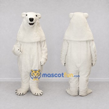 Custom White Polar Bear Mascot Costume Adult Full Body Suit for Winter Events