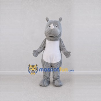 Custom Gray and White Rhinoceros Mascot Costume Adult Full Body Suit for Wildlife Events Custom Gray and White Rhinoceros Mascot Costume Adult Full Body Suit for Wildlife Events