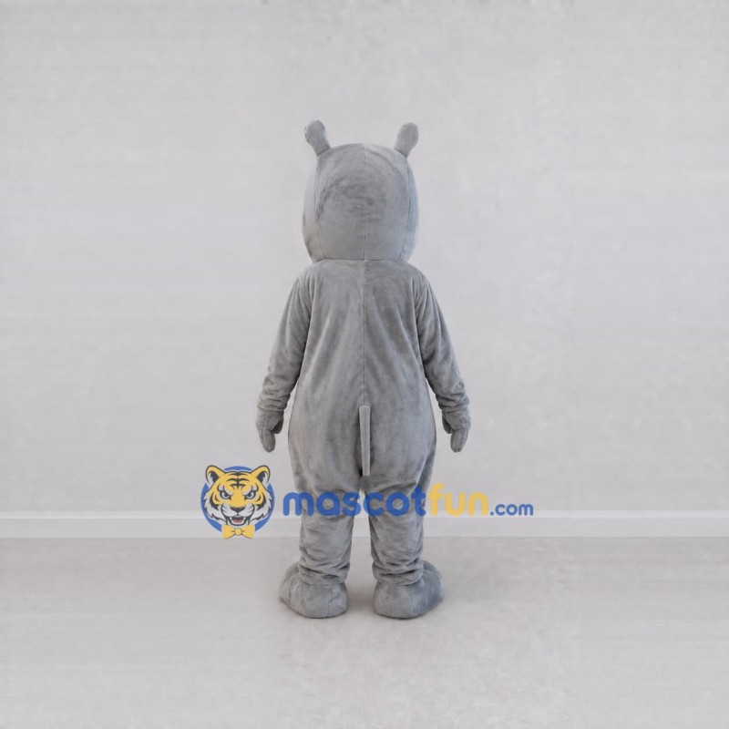 Custom Gray and White Rhinoceros Mascot Costume Adult Full Body Suit for Wildlife Events