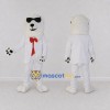 Custom White and Red Polar Bear in Suit Mascot Costume Adult Full Body Suit for Party Events Custom White and Red Polar Bear in Suit Mascot Costume Adult Full Body Suit for Party Events