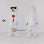 Custom White and Red Polar Bear in Suit Mascot Costume Adult Full Body Suit for Party Events