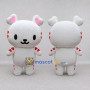 Custom White and Pink Heart-Eared Bunny Mascot Costume Adult Full Body Suit for Valentine's Events