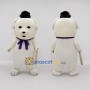Custom Cream and Purple Dog with Hat Mascot Costume Adult Full Body Suit for Costume Parties
