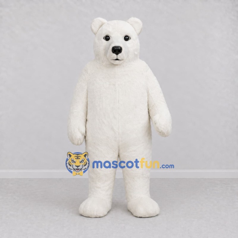 Custom White Polar Bear Mascot Costume Adult Full Body Suit for Winter Events Custom White Polar Bear Mascot Costume Adult Full Body Suit for Winter Events