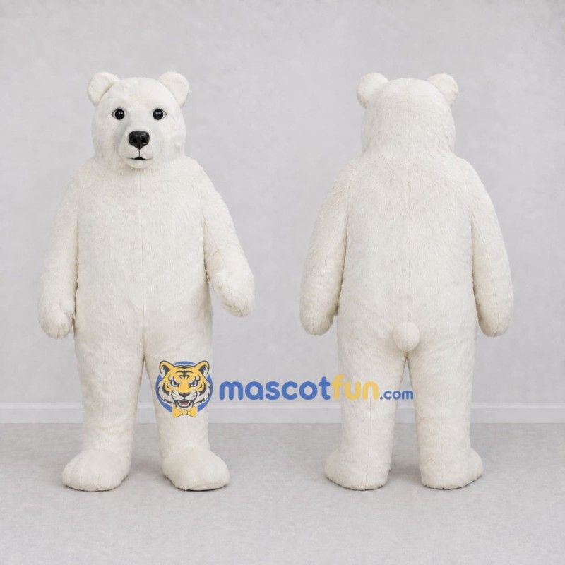 Custom White Polar Bear Mascot Costume Adult Full Body Suit for Winter Events Custom White Polar Bear Mascot Costume Adult Full Body Suit for Winter Events