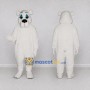 Custom White Polar Bear Mascot Costume Adult Full Body Suit for Winter Events