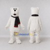 Custom White and Black Polar Bear with Scarf Mascot Costume Adult Full Body Suit for Winter Events Custom White and Black Polar Bear with Scarf Mascot Costume Adult Full Body Suit for Winter Events