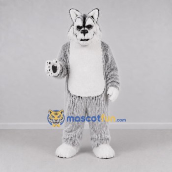 Custom Gray and White Wolf Mascot Costume Adult Full Body Suit for Wildlife Events Custom Gray and White Wolf Mascot Costume Adult Full Body Suit for Wildlife Events