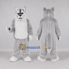 Custom Gray and White Wolf Mascot Costume Adult Full Body Suit for Wildlife Events Custom Gray and White Wolf Mascot Costume Adult Full Body Suit for Wildlife Events