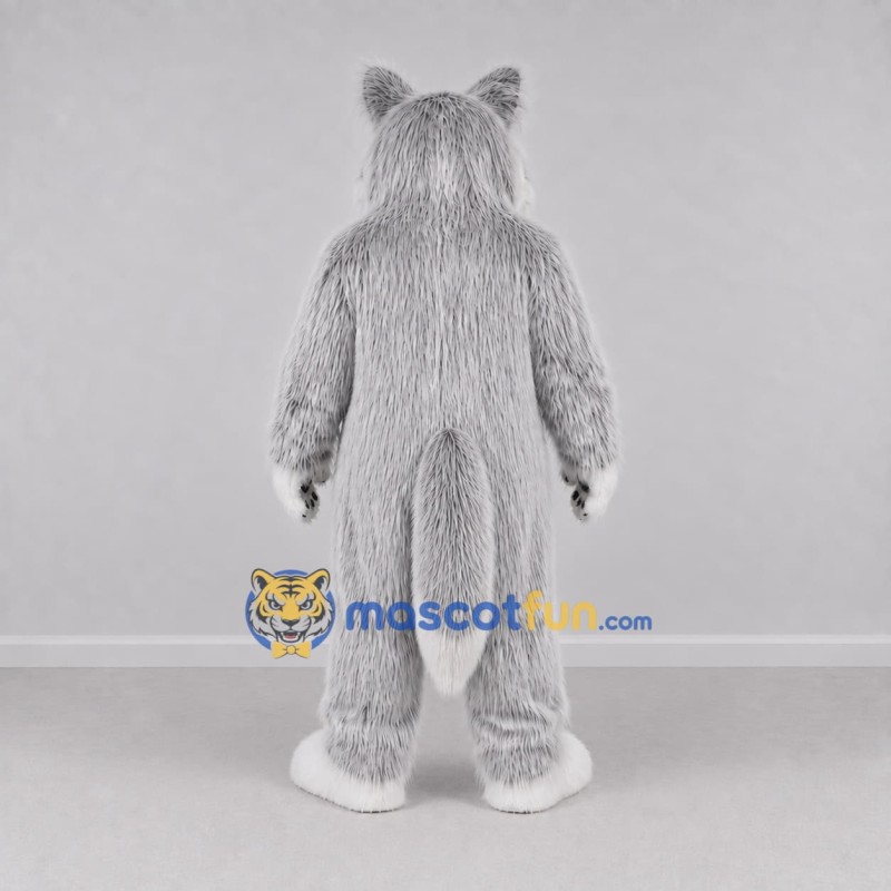 Custom Gray and White Wolf Mascot Costume Adult Full Body Suit for Wildlife Events Custom Gray and White Wolf Mascot Costume Adult Full Body Suit for Wildlife Events