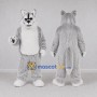 Custom Gray and White Wolf Mascot Costume Adult Full Body Suit for Wildlife Events