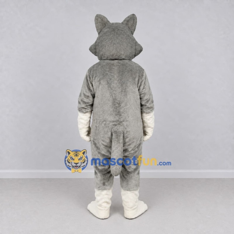 Custom Gray and Cream Wolf Mascot Costume Adult Full Body Suit for School Events Custom Gray and Cream Wolf Mascot Costume Adult Full Body Suit for School Events