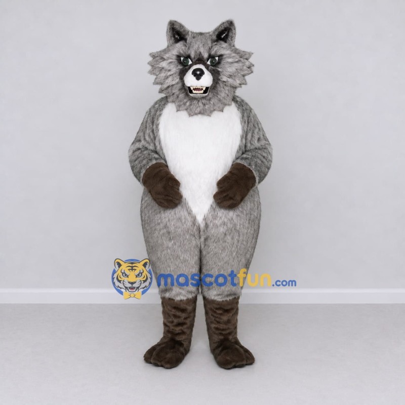 Custom Gray and White Fox Mascot Costume Adult Full Body Suit for Woodland Events Custom Gray and White Fox Mascot Costume Adult Full Body Suit for Woodland Events
