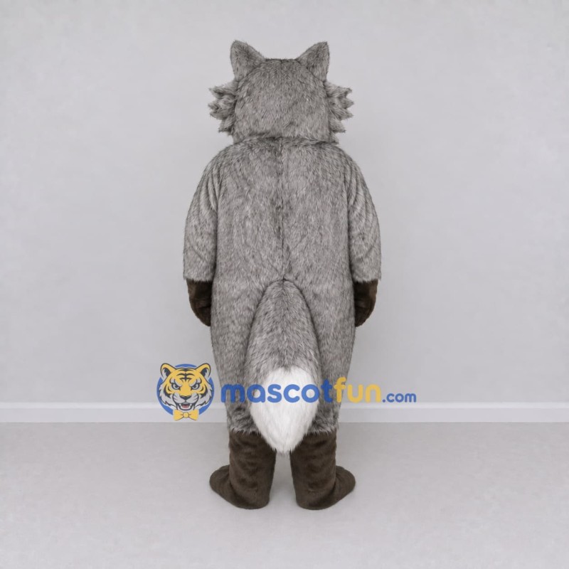 Custom Gray and White Fox Mascot Costume Adult Full Body Suit for Woodland Events Custom Gray and White Fox Mascot Costume Adult Full Body Suit for Woodland Events