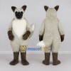 Custom Gray White and Black Canine Character Mascot Costume Adult Full Body Suit for Wildlife Events Custom Gray White and Black Canine Character Mascot Costume Adult Full Body Suit for Wildlife Events
