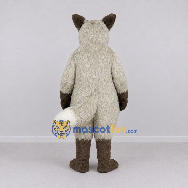 Custom Gray White and Black Canine Character Mascot Costume Adult Full Body Suit for Wildlife Events Custom Gray White and Black Canine Character Mascot Costume Adult Full Body Suit for Wildlife Events