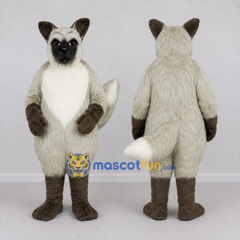 Custom Gray White and Black Canine Character Mascot Costume Adult Full Body Suit for Wildlife Events Custom Gray White and Black Canine Character Mascot Costume Adult Full Body Suit for Wildlife Events