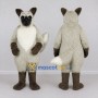 Custom Gray White and Black Canine Character Mascot Costume Adult Full Body Suit for Wildlife Events