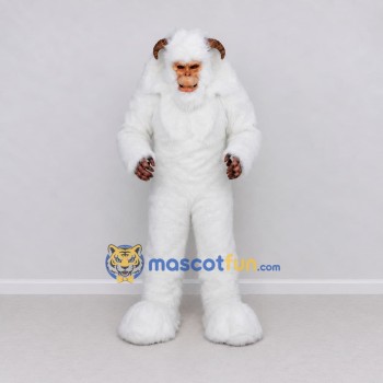 Custom White Ape Mascot Costume Adult Full Body Suit for Wildlife Events Custom White Ape Mascot Costume Adult Full Body Suit for Wildlife Events