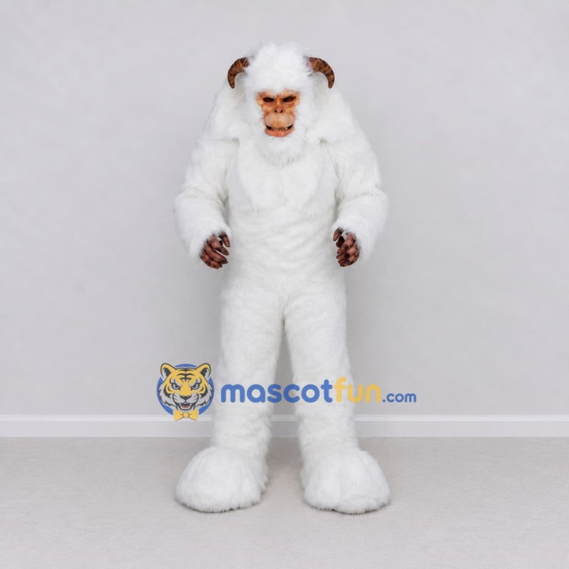 Custom White Ape Mascot Costume Adult Full Body Suit for Wildlife Events Custom White Ape Mascot Costume Adult Full Body Suit for Wildlife Events